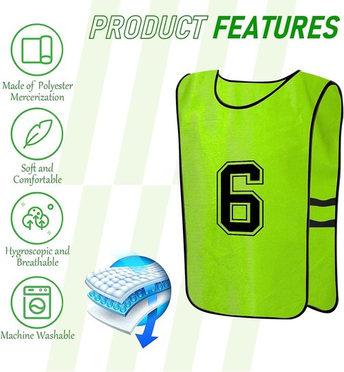 KisSealed 24 Pack Scrimmage Team Practice Vests Numbered Pinnies Jerseys Train Vest for Adult Sport Basketball Soccer Football(Large)