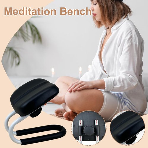 Meditation Stool | Adjustable Height Meditation Bench with Non-Slip Base | Comfortable Bench Seat | Yoga Meditations Benches for Homes, Yoga Studios