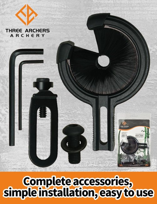 THREE ARCHERS Archery Arrow Rest Brush Capture Arrow Rest for Compound & Recurve Bow Hunting Whisker Arrows Stand Targeting & Hunting Accessories (Fully Enclosed Brush)