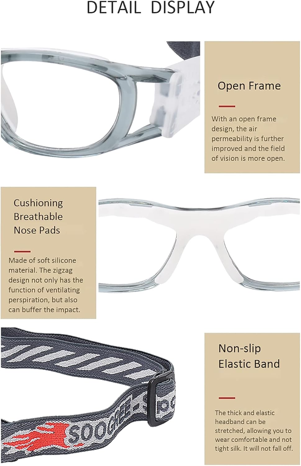 ''N/A'' Kids Sports Glasses Basketball Football Safe Training Goggles Anti Fog 7-12