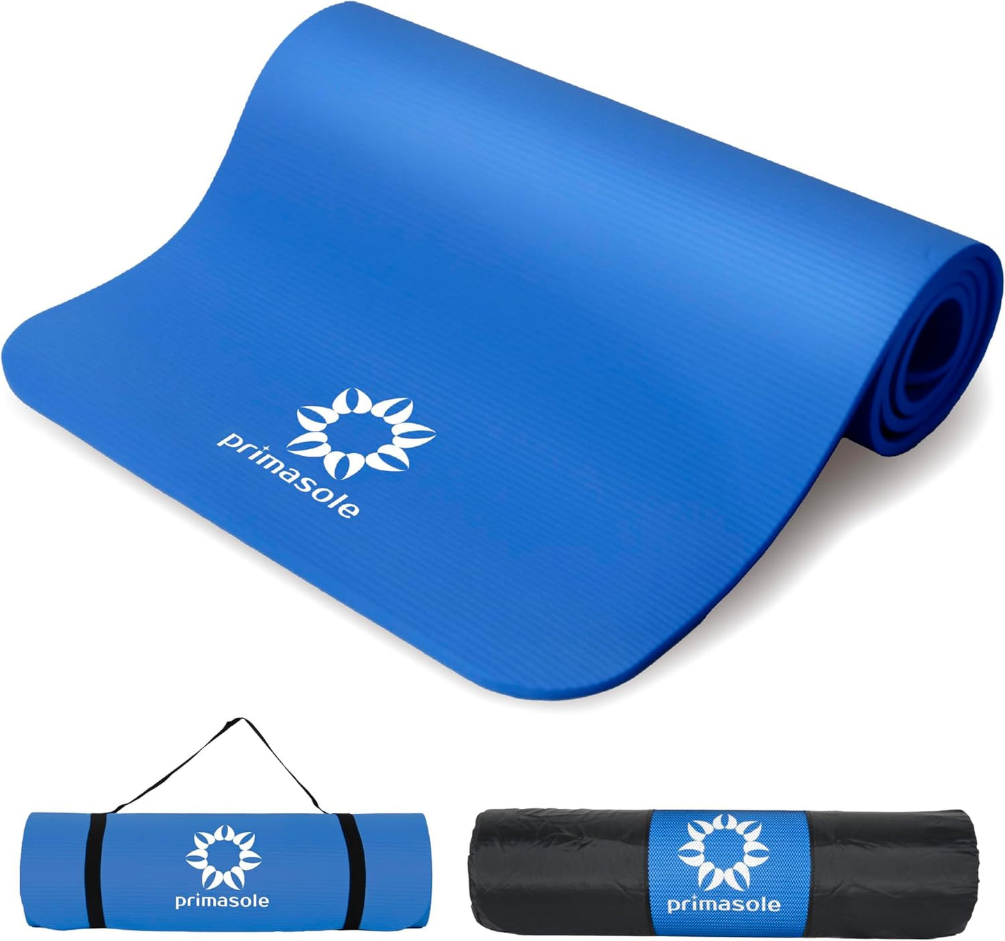 1/2-Inch Extra Thick NBR Yoga Mat with Enhanced Stability - Textured Design, Lightweight Mat with Carrying Strap & Case for Yoga, Pilates, Gym & Home Use (Multiple Colors)