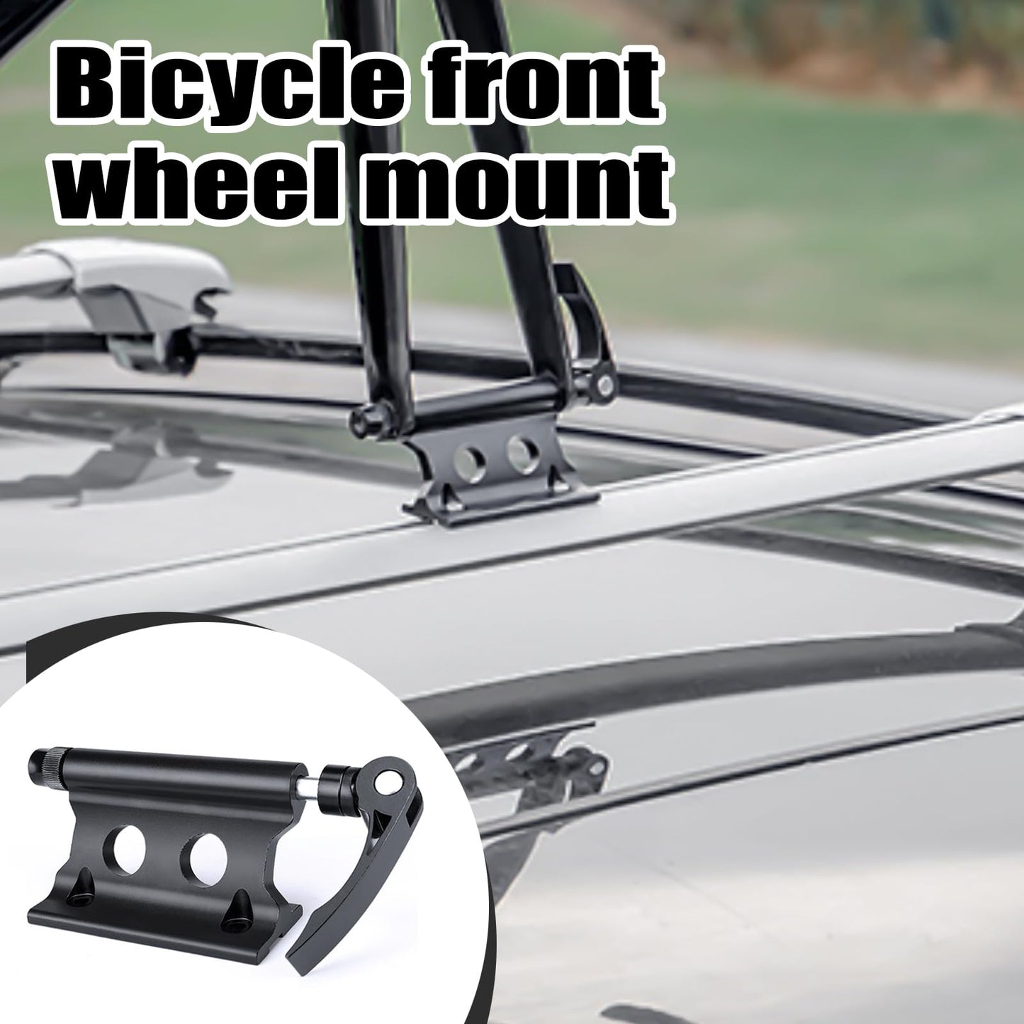 Bike Fork Mount, Bicycle Fork Rack Block, Bicycle Fork Mount, Aluminum Alloy Quick Release Bike Fork Mount Holder, Travel-Friendly, Multi-Bike Compatible, Black