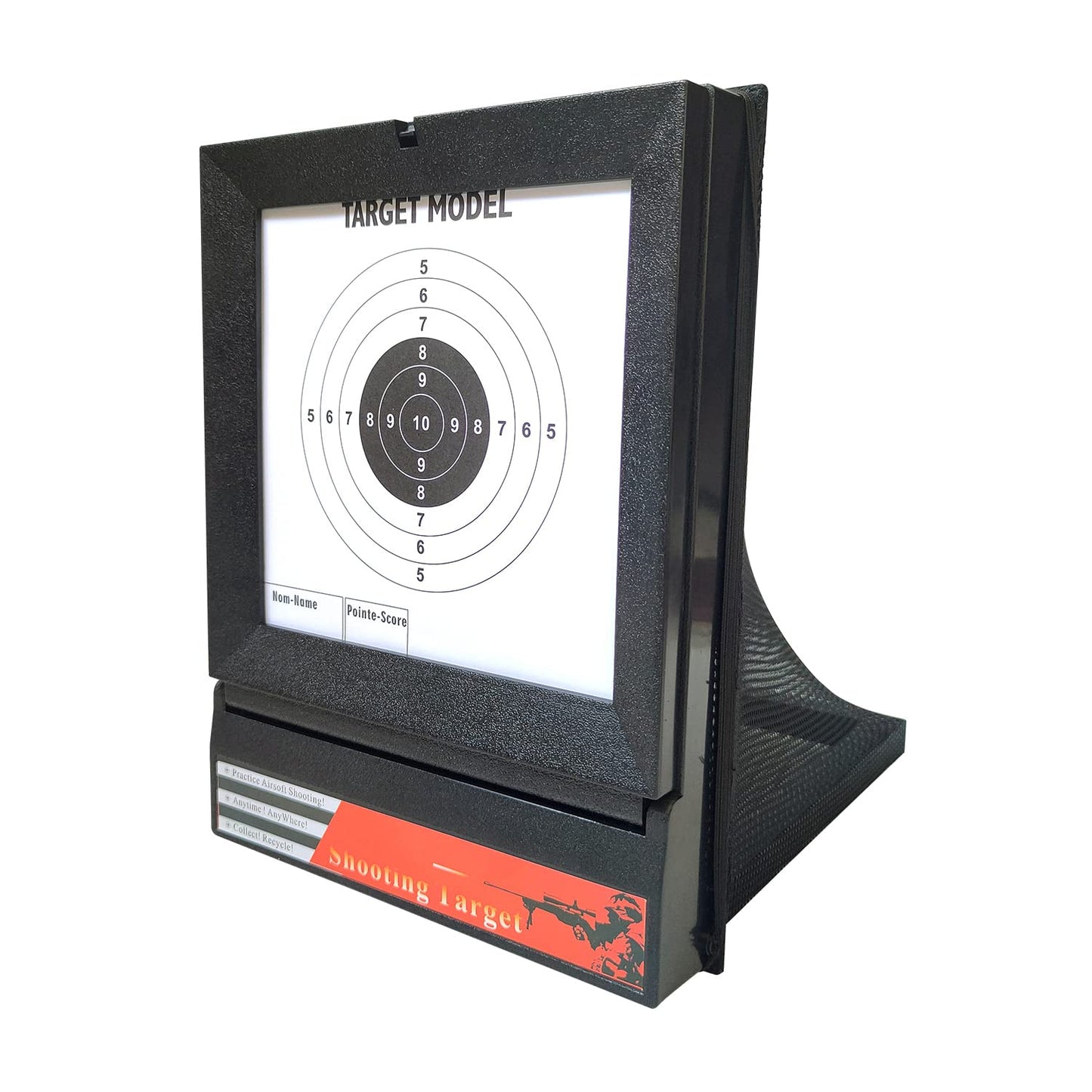 JRZDFXS Airsoft Target with Trap Net Catcher, Stand and Paper Target, for Airsoft Gun Training Shooting BB Pellets Indoor Outdoor