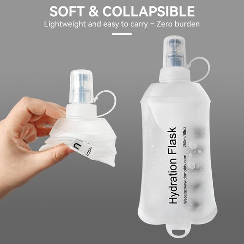 CXWLJL 500ml Soft Flask Soft Water Bottle for Running, Hiking, Travelling, Cycling and Climbing - 2Pcs White