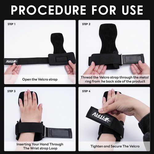 FITFIV Weight Lifting Wrist Strap, Double Leather Weightlifting Wrist Straps for Gym Strength Training, Neoprene Padded Wrist Wraps - for Men & Women (Pair)