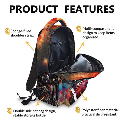 Homexzdiy Football School Backpack for Boys, Football Backpacks for Kids Students Age 6-18, Kids Bookbag for Primary, Middle High School, 17 Inch Large Capacity Schoolbag Supplies Gifts