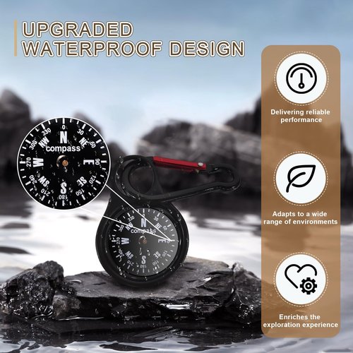 Cheimaxy Pocket Compass, Upgraded Portable Mini Compass with Waterproof Function, Suitable for Hiking Survival, Mountaineering Camping, Outdoor Adventure Party Navigation Tool