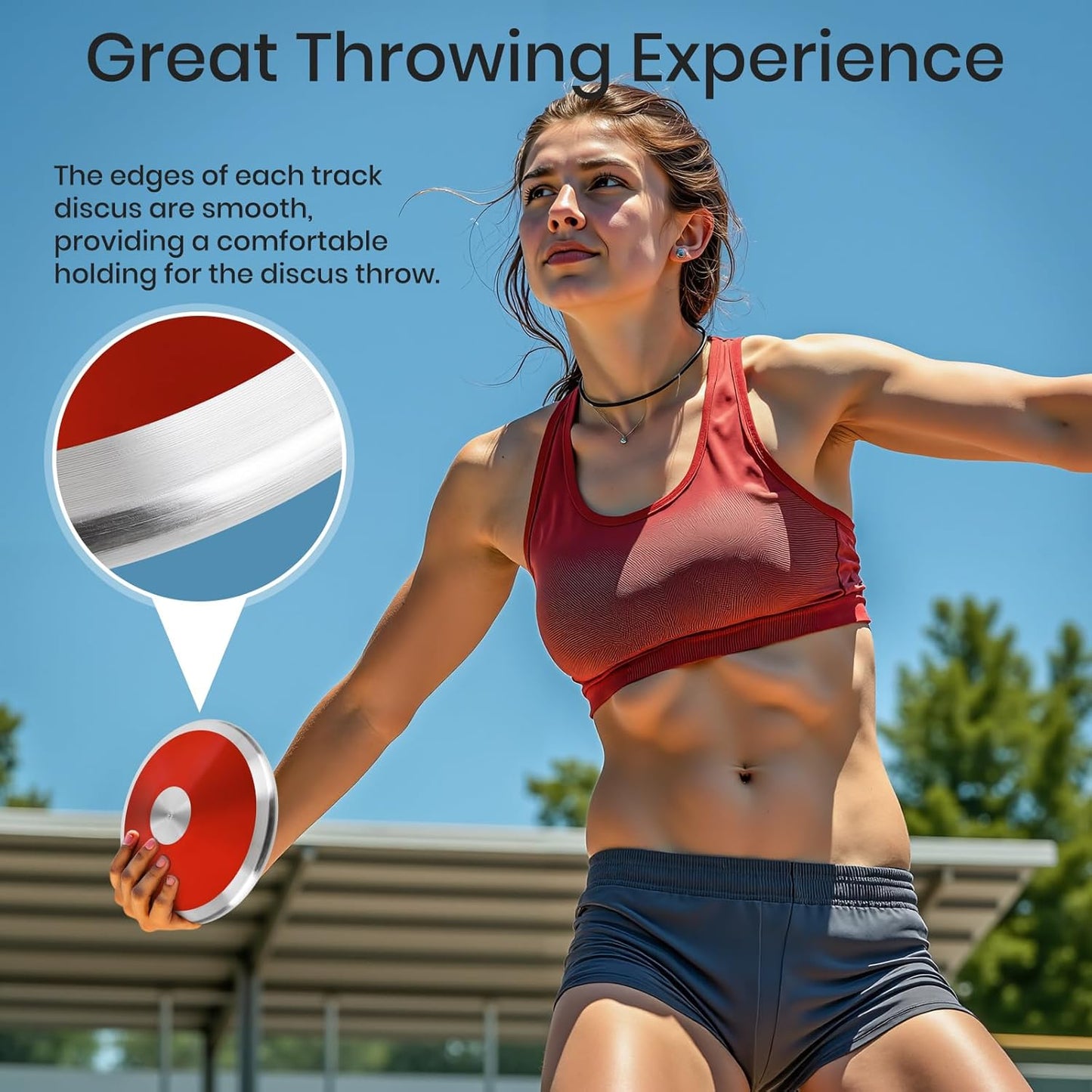 2 Pcs Sports Training Discus for School Track and Field, 1kg Nylon Discus with Steel Rim and Center, Men Women Discuses for Outdoor Practice Throwing