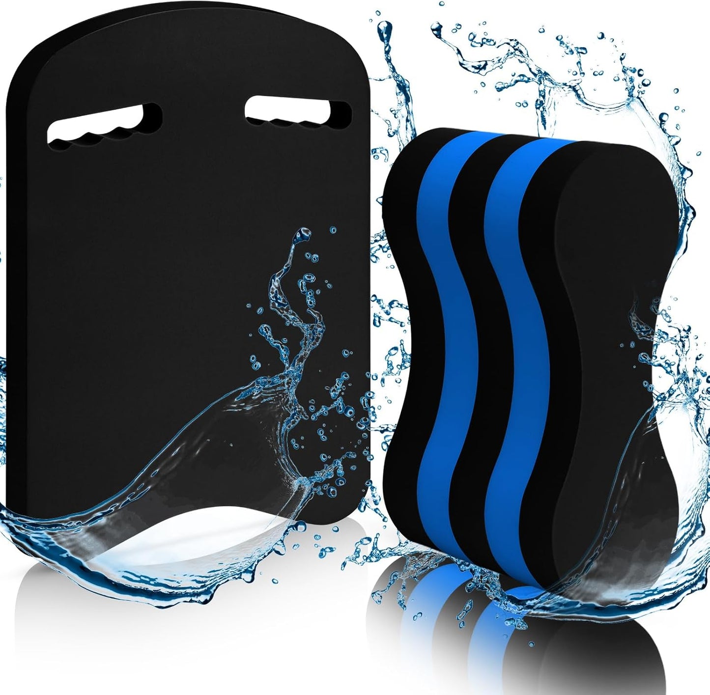 2 Pcs Swimming Kickboard Pull Buoy Set Training Aid Float Pull Buoy Leg Float Swimming Training Equipment Accessories for Hand Leg Adults Children Beginners Exercise Fitness