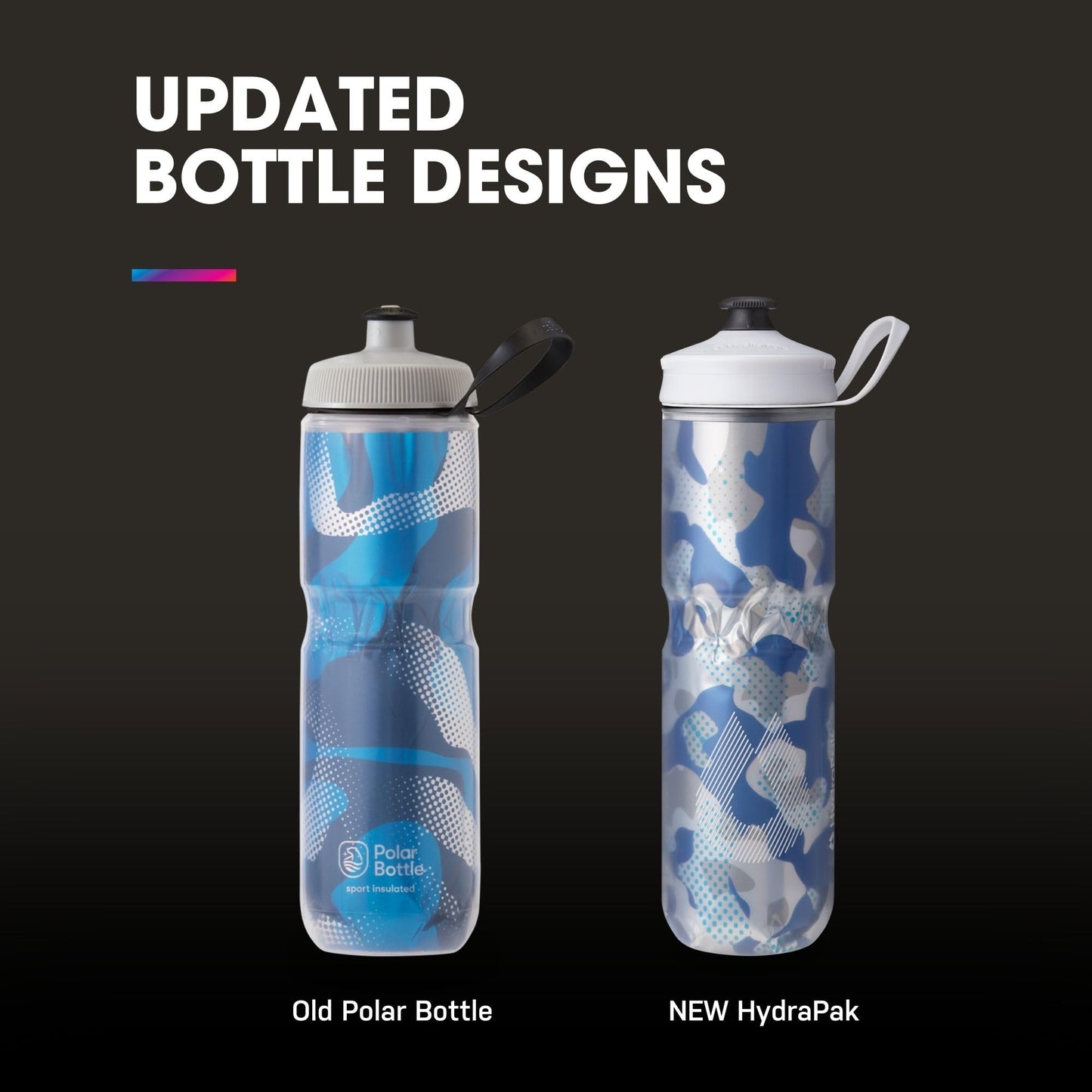 HydraPak | Polar Bottle - Polar Sport Insulated Water Bottle - BPA-Free, Sport & Bike Squeeze Bottle with Handle (Contender Blue, 700ml / 24oz)