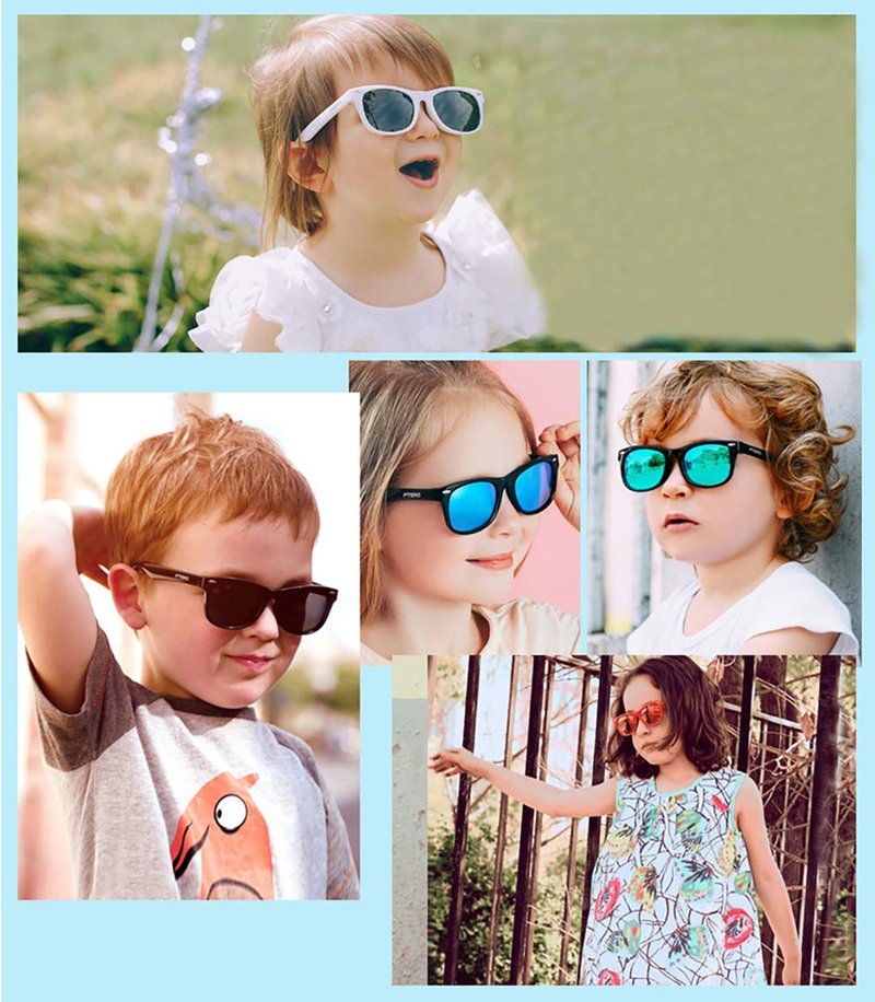 JUSLINK Toddler Sunglasses, Polarized Flexible Boys Girl Baby and Kids Sunglasses Age 2 to 10 (2 Black)