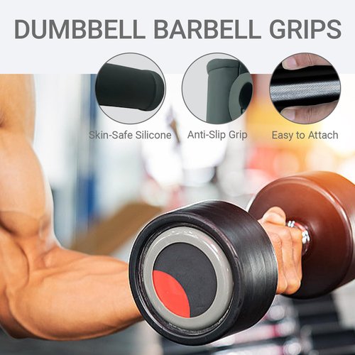 WAGHAVEN 1 Pair Arm Training Rod Grips Barbell Hand Grips Strengthener Weightlifting Rod Grip Dumbbell Resin Grip Barbell (Black, M)