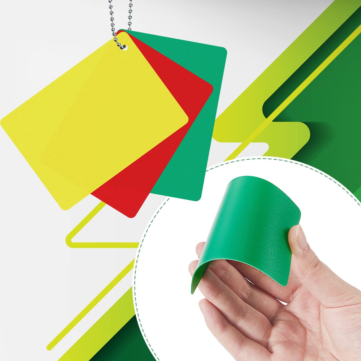 2 Sets Referee Penalty Cards Football Referee Card Sets Soccer Warning Ejection Delay Green Red and Yellow Cards for Sports Game Officials Kit