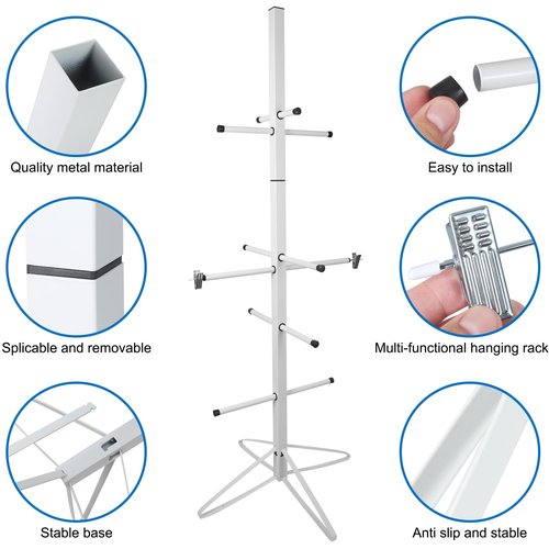 Hockey Gear Drying Rack Metal Sports Gear Storage Dry Rack for Drying and Storing Adult and Child Sports Equipment Hockey Equipment Hanging Clips and Wrist Band Included