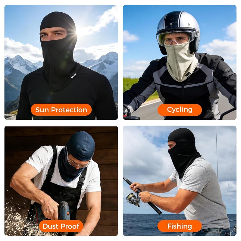 Fullsheild FR Balaclava Face Mask for Men - Flame Resistant Welding Cap, 1 Pack Light Khaki, One Size