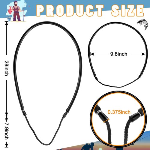 3 Pcs Pole Spear Sling Rubber Speargun Bands Ice Fishing Ice Spearing Equipment for Harpoon Spearfishing Diving, 28 Inch Long