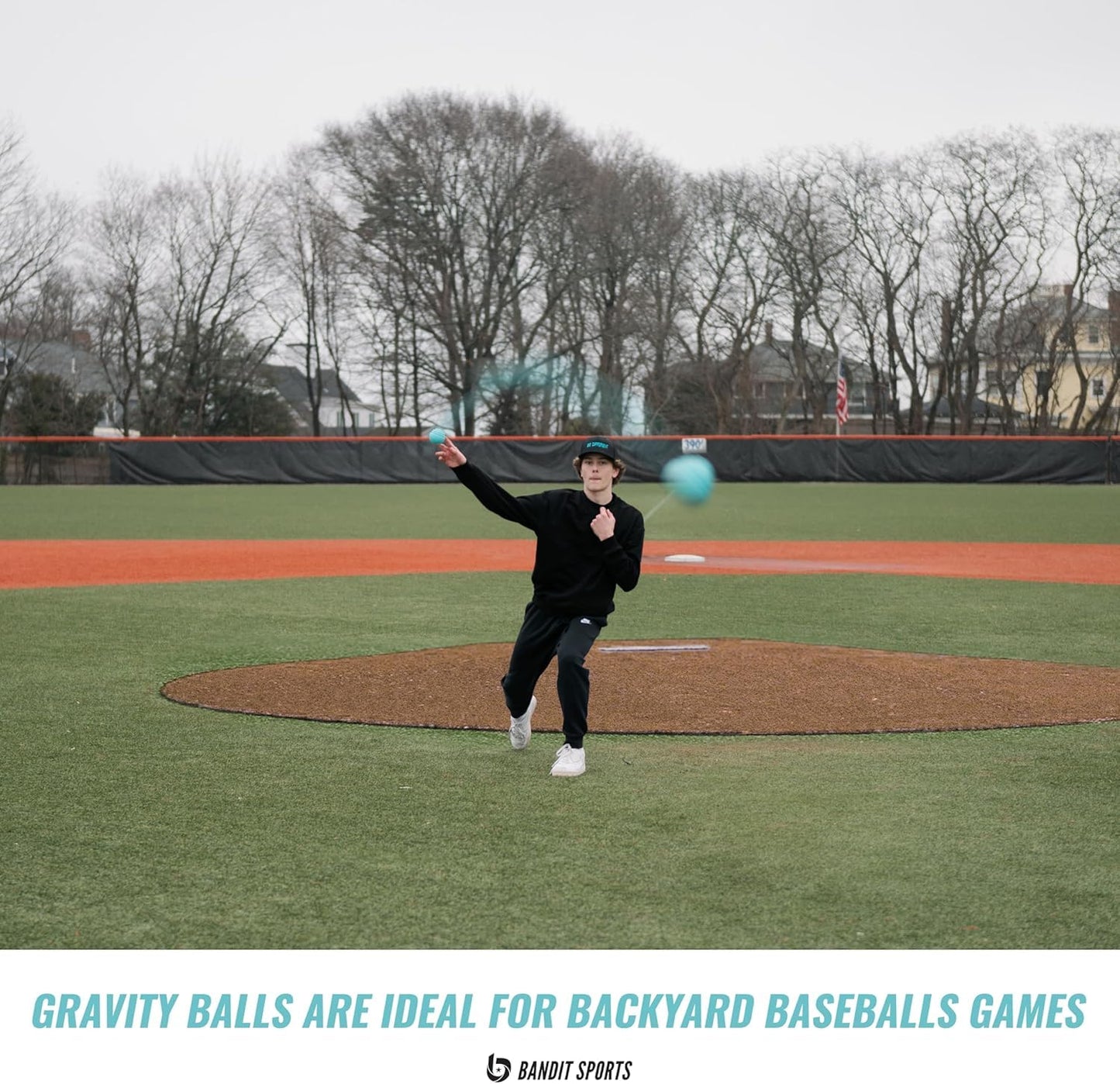 Bandit Sports Gravity Ball for Playing Backyard Baseball, Durable, Fast Moving Baseballs for Practicing and Playing Baseball, Rebounding Ball (Pack of 3)