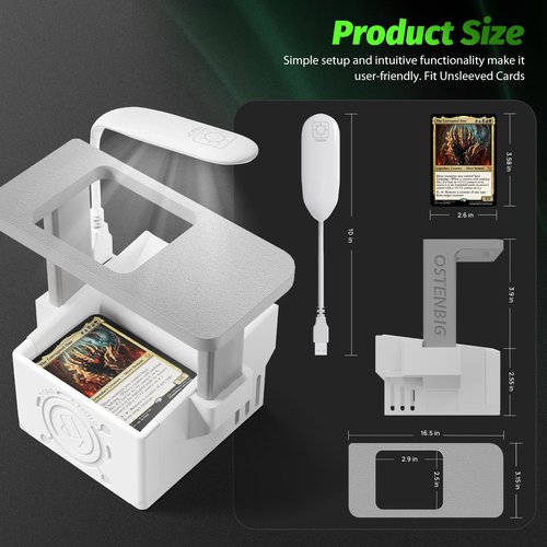 Card Scanner Pro for Trading Cards – MTG Card Scanner Stand with LED Light and Magnetic Base, Quickly Scan and Price Check Unsleeved Collectible Cards, Only Compatible with ManaBox App