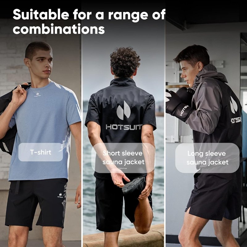 HOTSUIT Mens Sauna Shorts Sweat Sauna Pants Gym Exercise Sweat Sauna Suit Workout Shorts, Black, 2X-Large