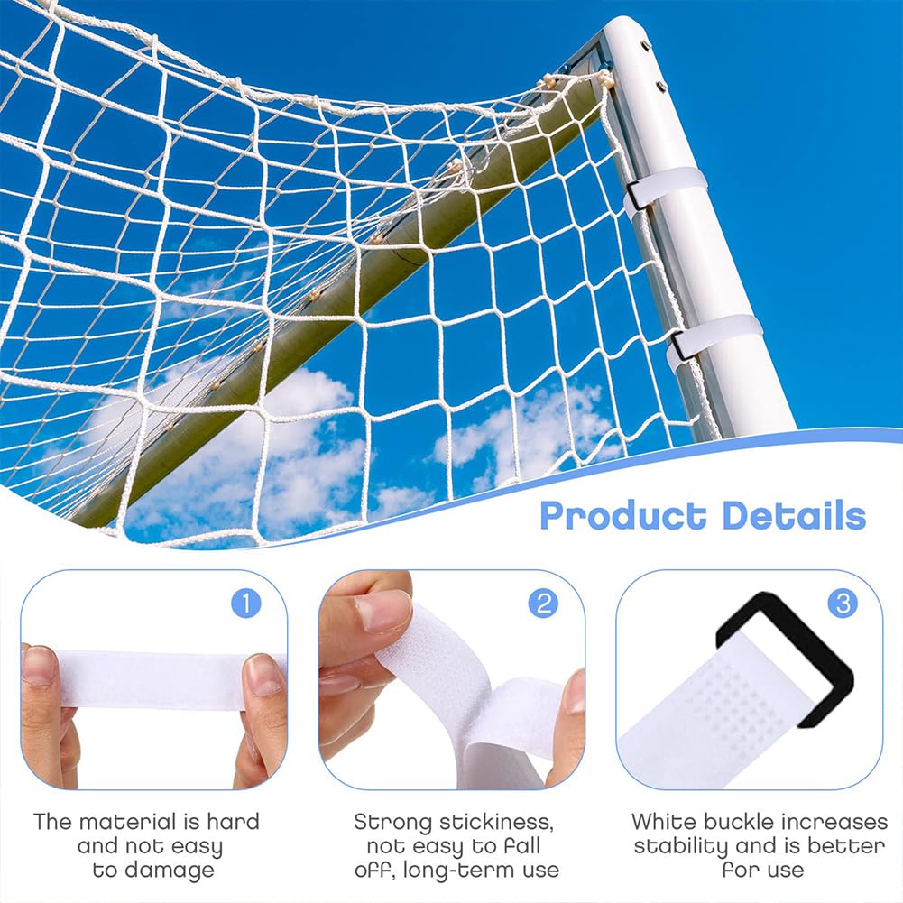 10 PCS Soccer Goal Net Fixing Straps - 14" x0.8" White Fixing Straps Used to Fix The Soccer Net on The Goal Post Suitable for Soccer Sports Training