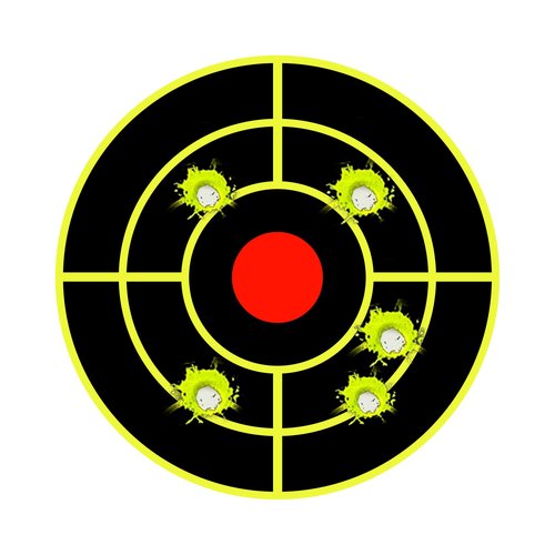NYEONHRT 3" Shooting Targets Splatter Target Stickers, 250 Pcs Self Adhesive Paper Targets for Shooting Range with Fluorescent Yellow Impact Feedback for Gun and Archery Shooting Range (Yellow)