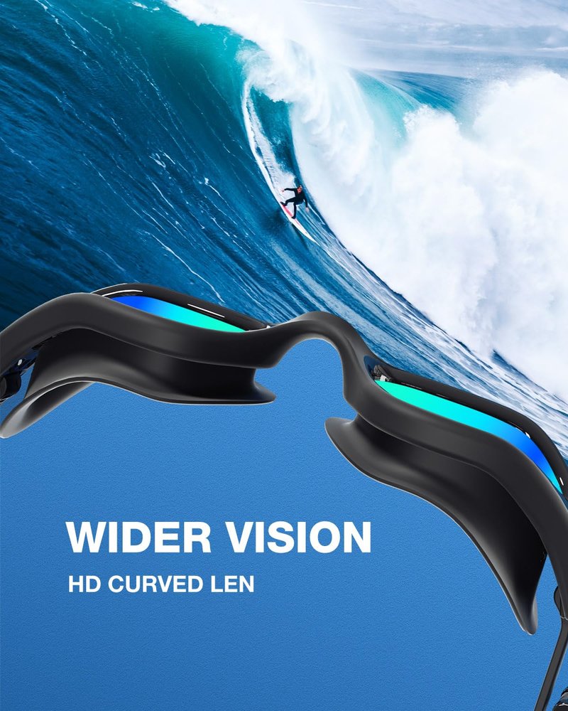 ZIONOR Swim Goggles Adult, G1 Air Anti-Fog UV Protection, Leakproof Comfortable Fit for Adult Men Women, Includes Swim Cap