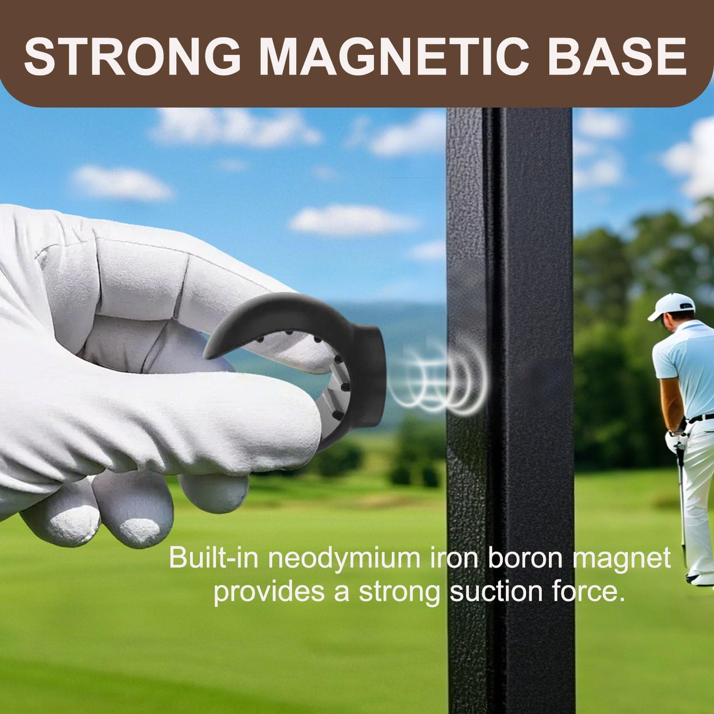2 Pack Convenient Magnetic Holder for Golf Cart, 45-52 Ring Gauge, Portable Silicone Clip for Golf Carts, Golf Cart Accessorie, Golf Cart Magnetic Holder,Fit for Golfing, Grilling, Fishing (2pc)