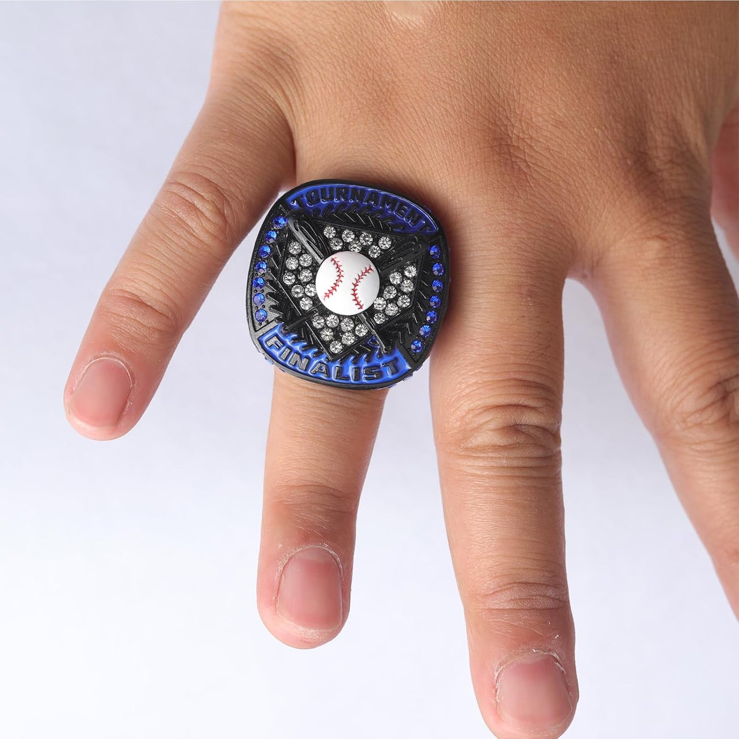 12 pcs Pack Baseball Tournament Options Championship Ring Trophy on Side Size 9