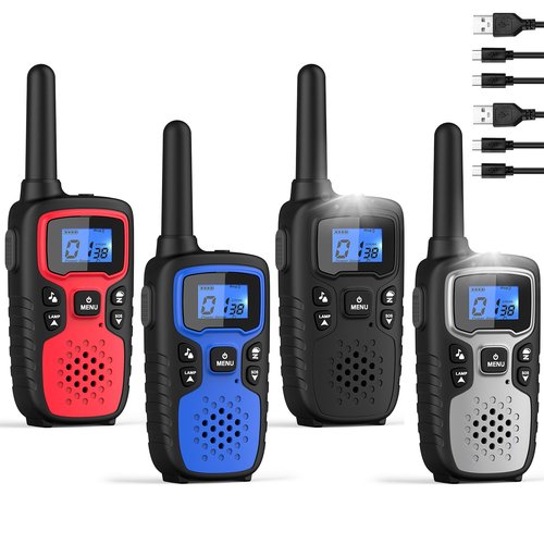 Wishouse Walkie Talkies for Adults Long Range-Rechargeable Black
