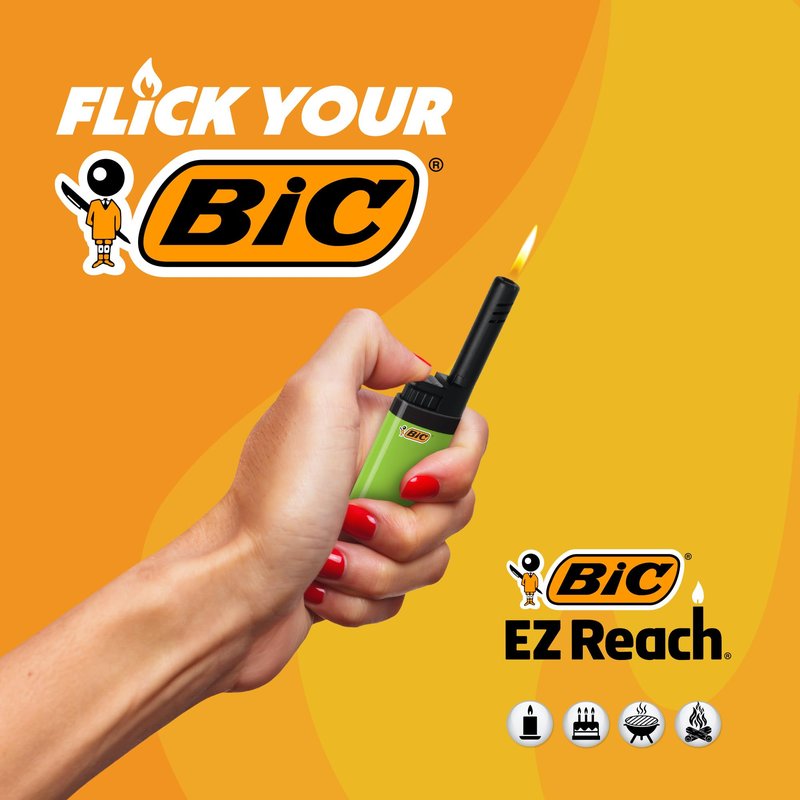 BIC EZ Reach Pastel Lighters, Reliable and Safe Candle Lighter, 6-Pack