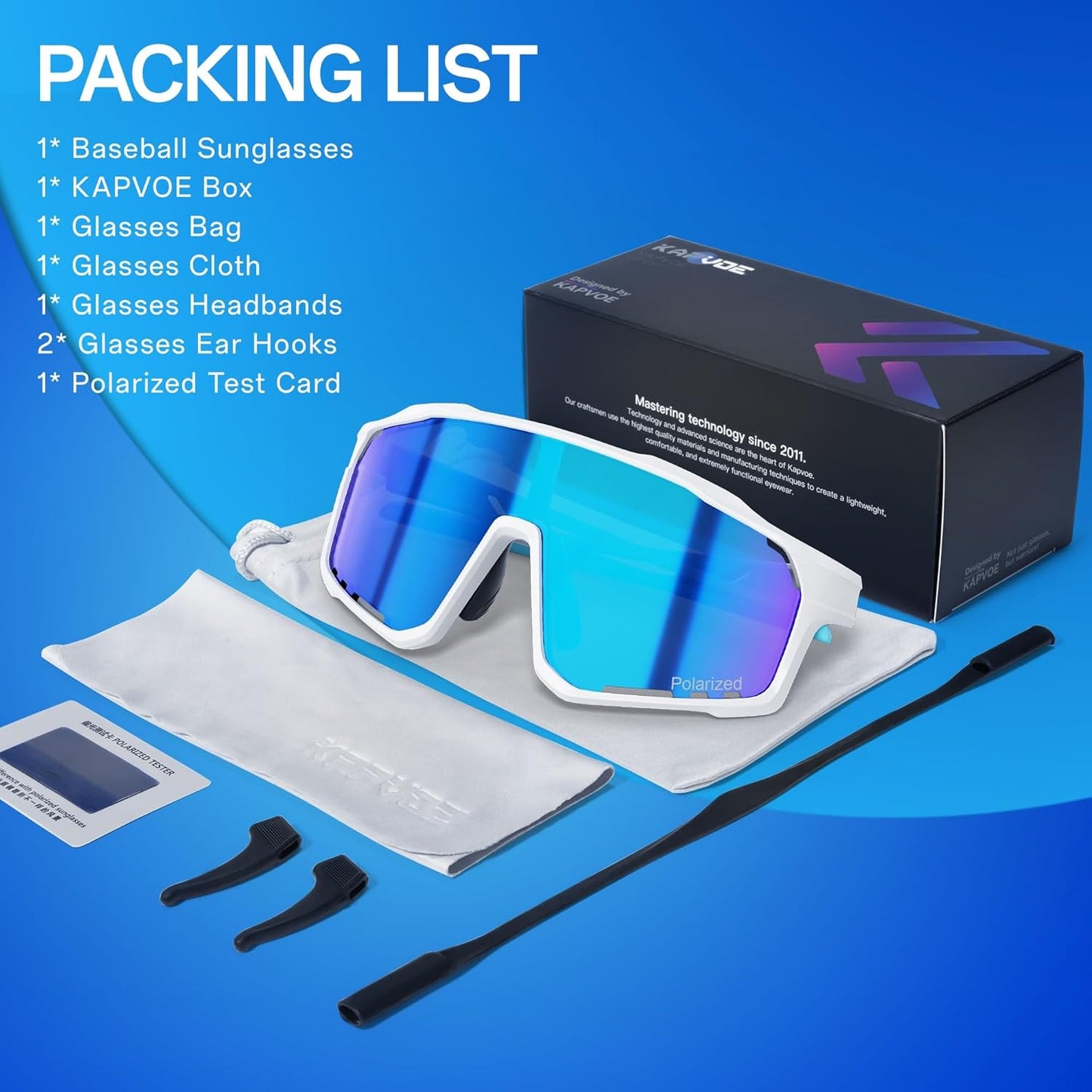 KAPVOE Kids Baseball Glasses Youth Polarized Sports Sunglasses Softball Cycling Running Shades Boys Girls Age 3-14 - K9033