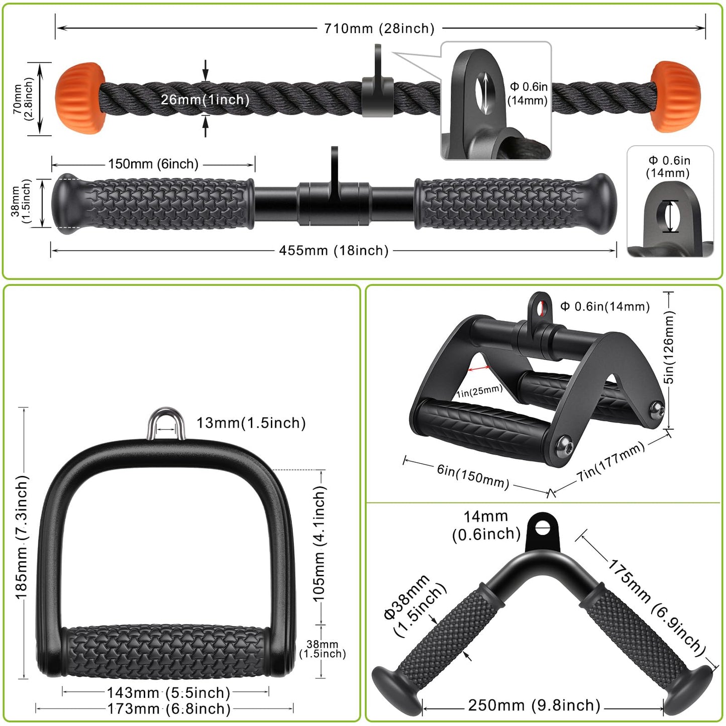 SELEWARE Triceps LAT Pulldown Attachments Weight Machine Accessories