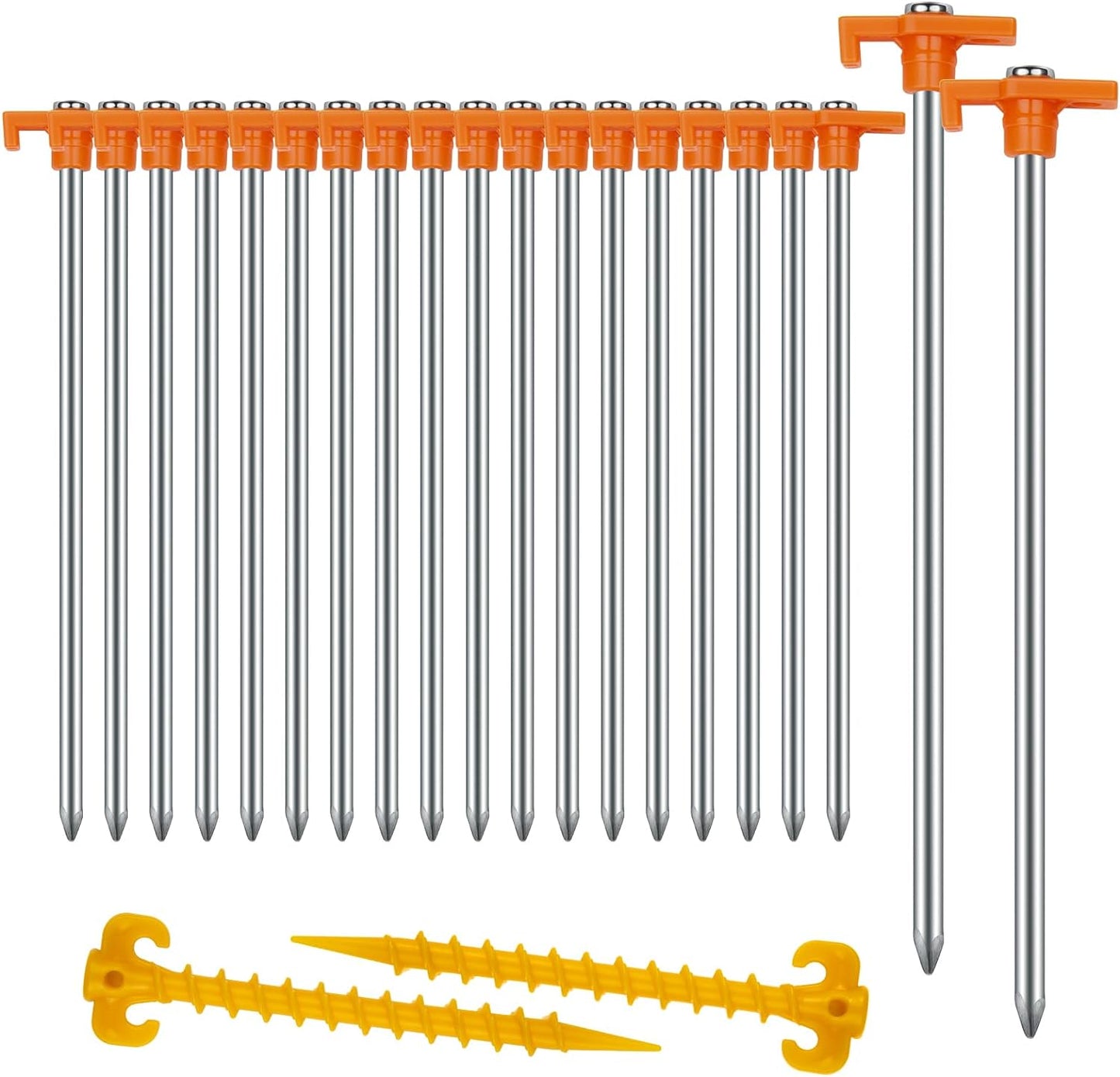12PCS Tent Stakes Heavy Duty Camping Stakes,AVOFOREST 7.1Inch Non-Rust Metal Tent Pegs Ground Stakes Tent Spikes Camping,Hiking Orange