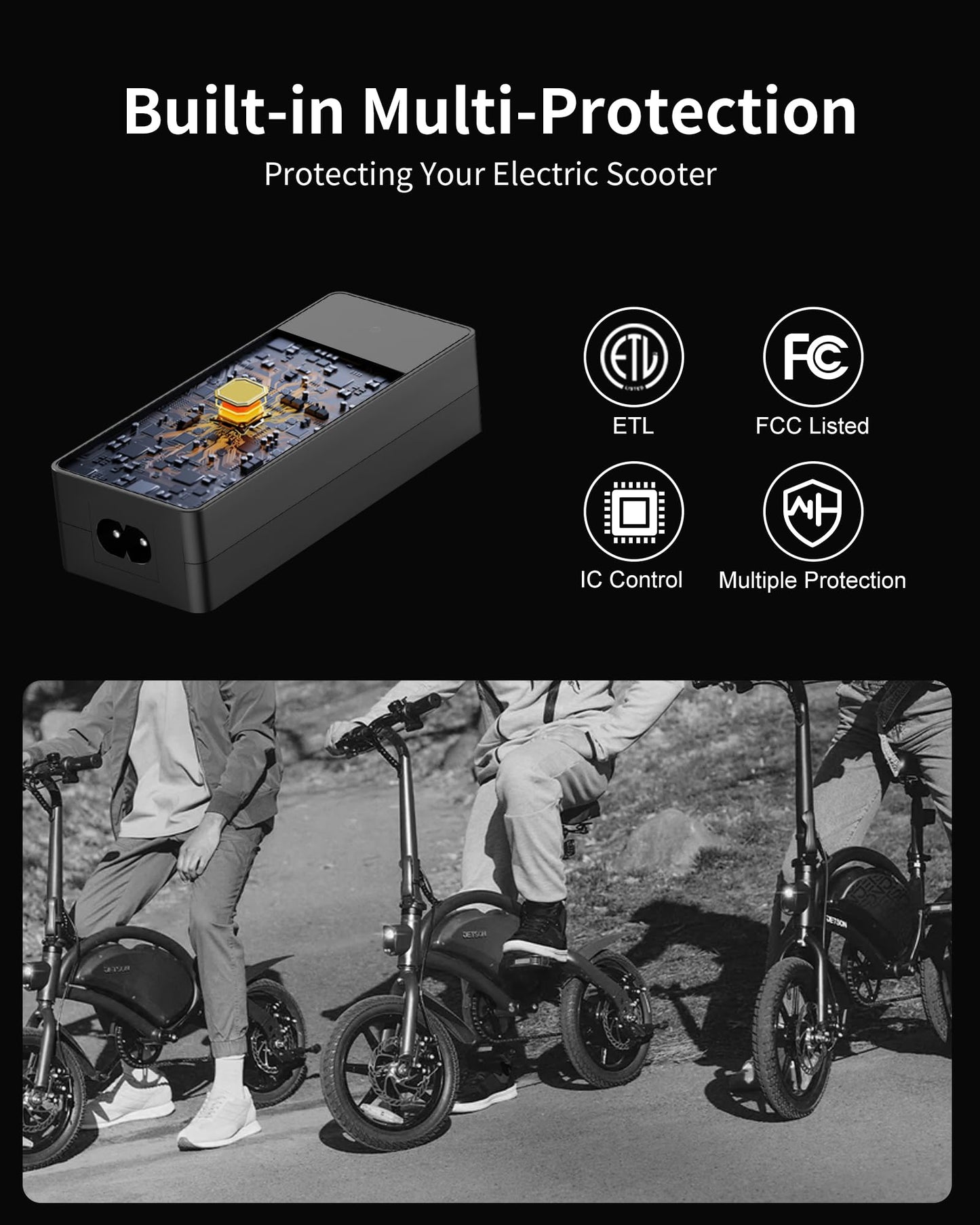 VHBW 42V for Jetson Electric Bike Charger for Jetson Bolt/Bolt Pro/Adventure/Metro/Journey/LX10/J5/J8 Bikes,42V 2A for Jetson Electric Scooter Charger for Jetson Eris Pro/Ora Pro/Racer/Rhythm Scooters