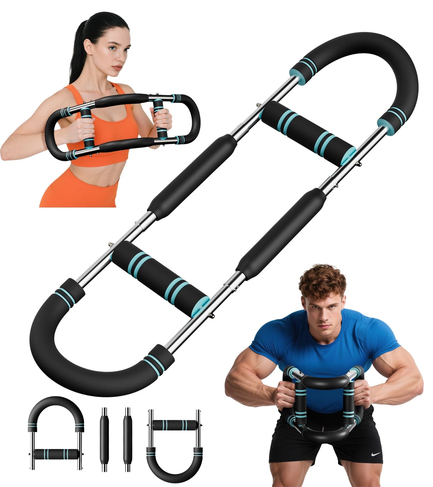 2025 Pro Twister Arm Trainer - 40-100lb Gorilla Bar for Men, Adjustable Chest Workout Equipment & Forearm Strengthener, Multi-Directional Muscle Trainer, Portable Spring Resistance for Home & Gym