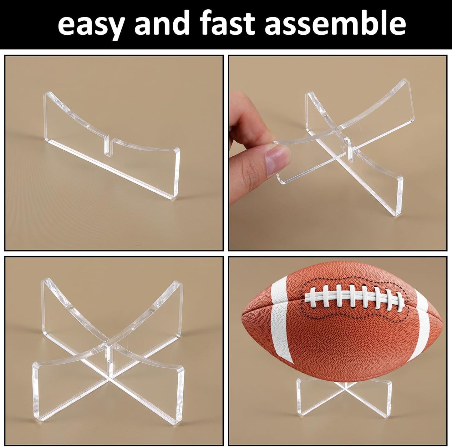 3 Pcs Acrylic Ball Stand Holder, Basketball Stand Ball Display Holder Clear Balls Storage Rack Display Stands for Football Softball Volleyball Baseball Soccer Rugby