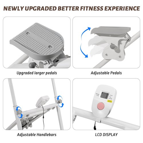 Stair Stepper for Home Gym, Folding Vertical Climber Cardio Exercise Machine,Stair Climber for Full Body Workout with Adjustable Handlebar for Women & Men