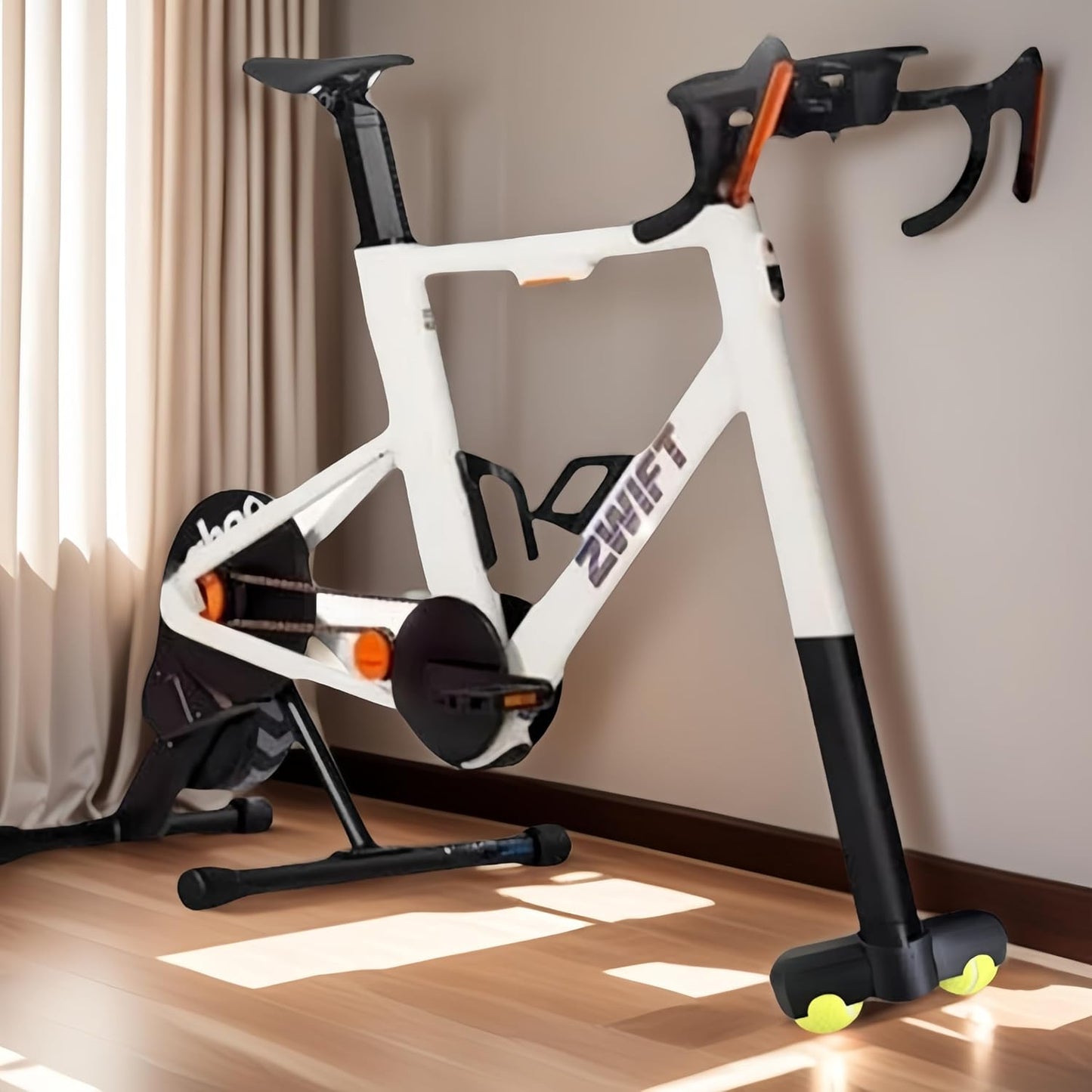 Indoor Cycling Snap Rocker Feet Adapters for Zwift Ride Front Leg with 2 Pack Tennis Balls, Indoor Trainer Workout Equipment Accessories