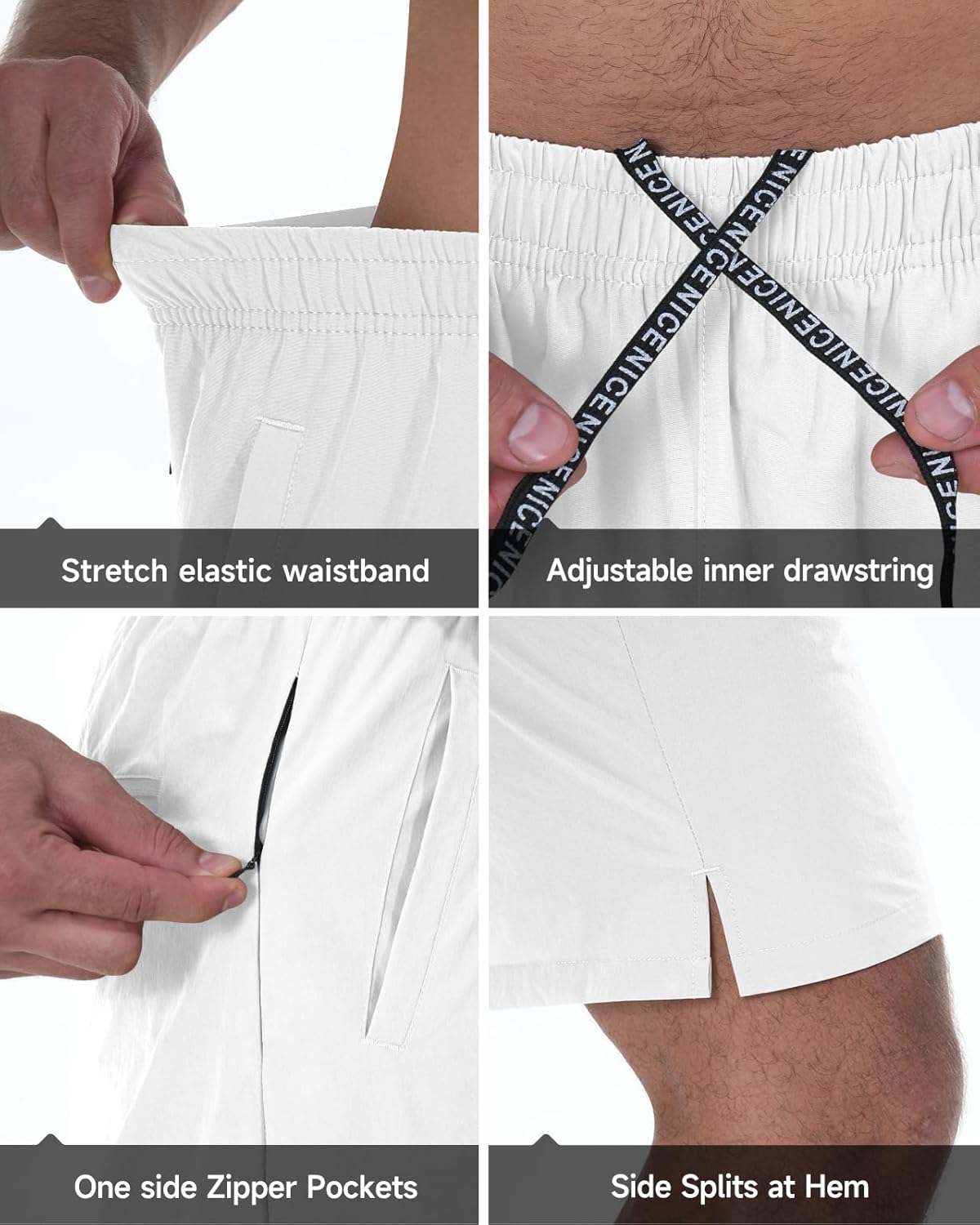 2 Pack Mens Athletic Workout Shorts 7 Inch Quick Dry Gym Shorts with Pockets, Sports Tennis Running Shorts for Men
