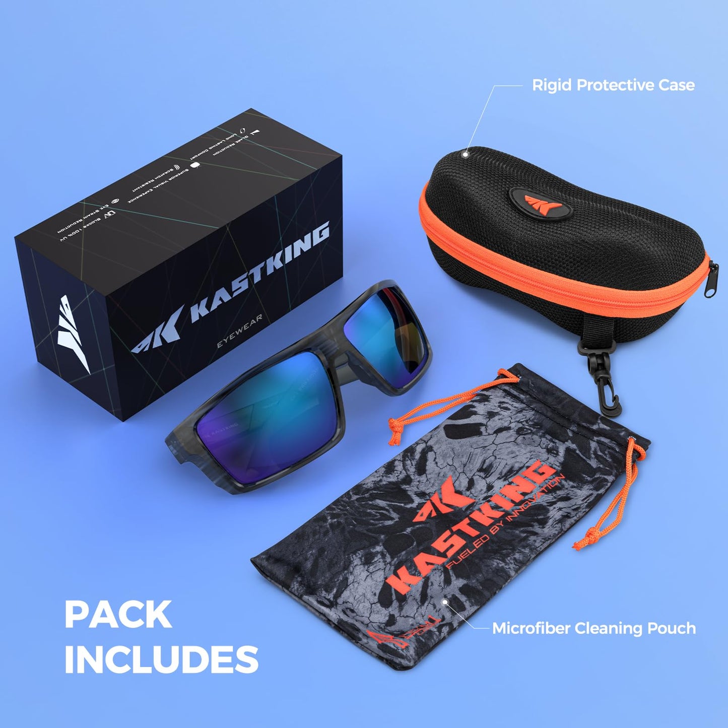 KastKing Waccamaw Bifocal Polarized Sunglasses, Bifocal x2.0 Magnifications, Polycarbonate Lenses, Full Wrap Frame Design, Sports Reader Sunglasses for Men & Women, UV400 Protection