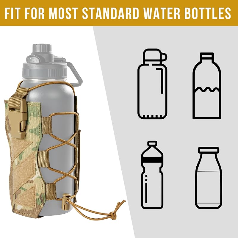 OneTigris MOLLE Water Bottle Pouch Holder CamO (18-32 oz) Variation: CamoC