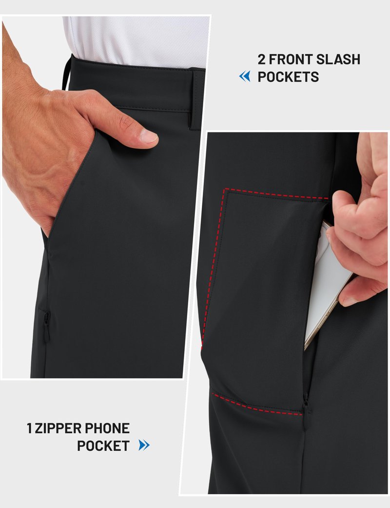 TACVASEN Mens Golf Pants Black Dress Work Pants Stretch Lightweight Comfy Quick Dry Classic Fit Casual Slacks Travel Trousers with Pockets