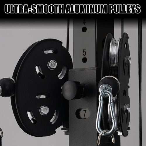 Mikolo Wall Mount Cable Station Pro,215lb Weight Stack Cable Machine, Cable Crossover Machine with Dual Pulley System and 27 Positions for Home Gym(Cable Machine with Upgrade Cable Attachments)