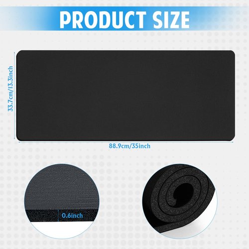 LAIAMER 35in*13in Aerobic Exercise Step Platform Thick Mat, Step Platform Mat Extra Thick Yoga Mat Small Yoga Mat Workout Mat for Exercise at Home for Yoga Cushion for Your Knees, Wrist Protection