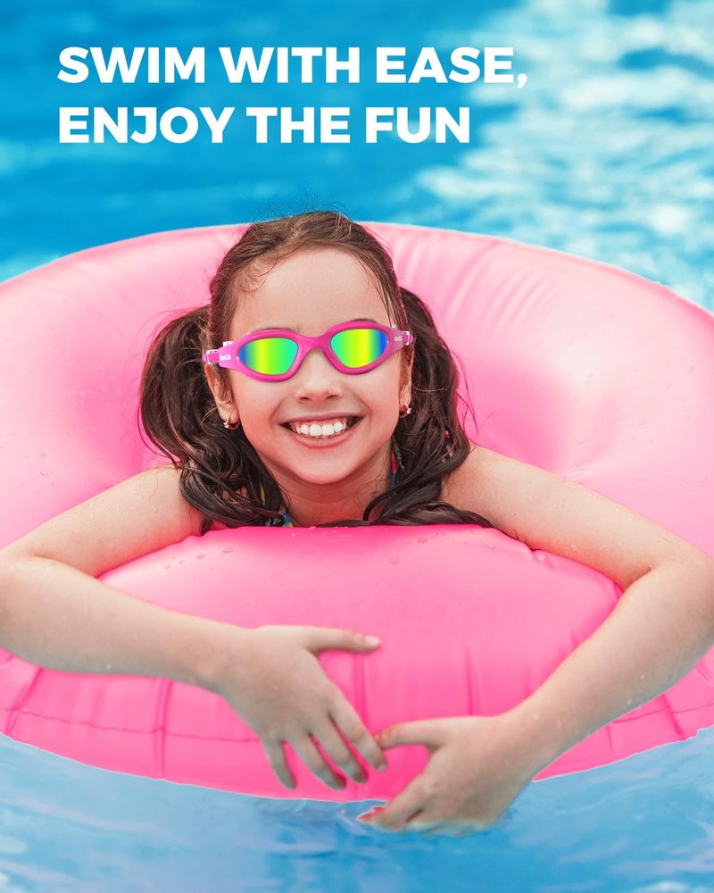 OMID Kids Swim Goggles, P2mini Lite Clear Lens Anti-Fog UV Protection Comfortable Swimming Goggles for kids Age 6-14