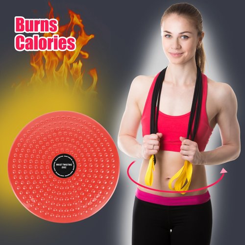 H H&J HUAJIAN Waist Whisper Disc,Body Twister Waist Twister Body Shaping Rotating Board for Women's Twisting Sports Equipment Aerobic Exercise Foot Massage (Red)