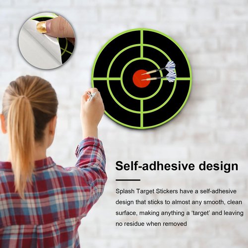 2Pcs 3 Inch Splatter Targets for Shooting Range Targets, 2 Roll/400 Pcs Splatter Target Stickers, Self Adhesive Reactive Paper Target Stickers for Archery Bow Shooting Practice