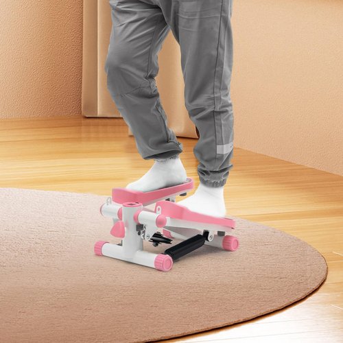 Surneis Portable Fitness Stepper, Under Desk Elliptical Stair Stepper Infinitely Adjustable Knob LED Screen 330.69Lbs Weight Capacity Hydraulic Drive System for Weight Loss, Shaping and Daily Exercise