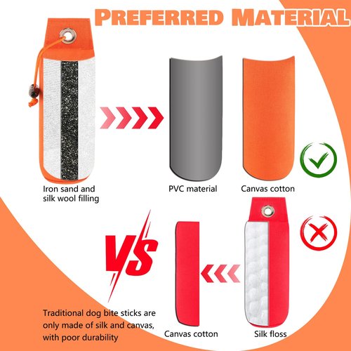 LovelyPaws 2 Pcs Canvas Dog Bumpers Training Dummy Floating Toys, Hunting Dog Training Tool, Weighted Bumper for Easy Throwing