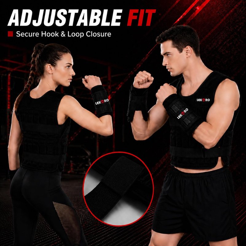 Weighted Vest Set 22LB for Men & Women, Adjustable Workout Weight Vest with Steel Plates, Weighted Training Vest with Wrist Weights and Ankle Weights for Strength Training, HIIT, Rucking & Cardio